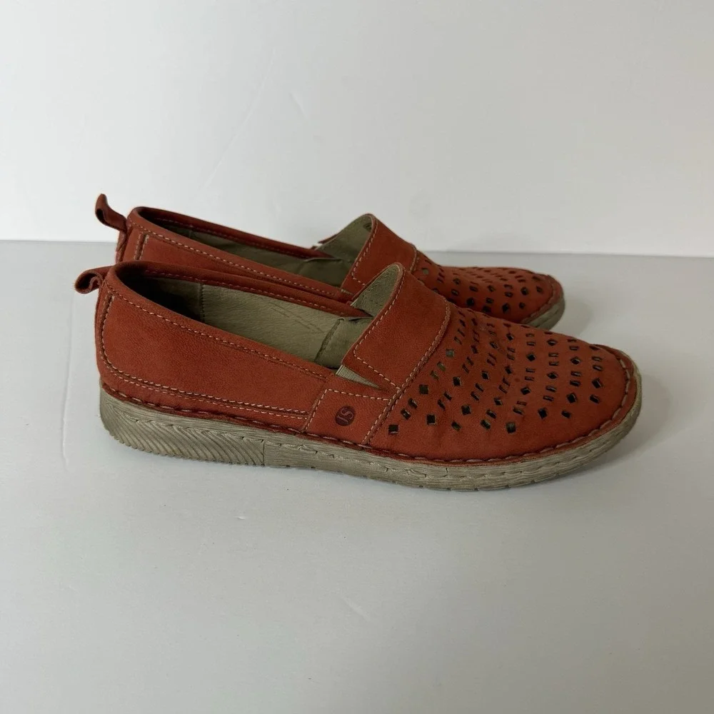Josef Seibel  Sofie Leather Espadrille Loafer Women's Size‎ 5.5-6 EU 36 Orange